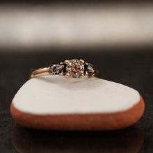 Load image into Gallery viewer, Meteorites &amp; a diamond tri-stone ring
