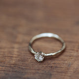 White diamond & white gold raw ring