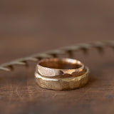 Faceted wedding rings with personal finger prints