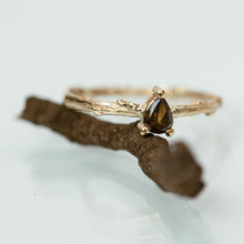 Load image into Gallery viewer, Dark champagne pear branch ring
