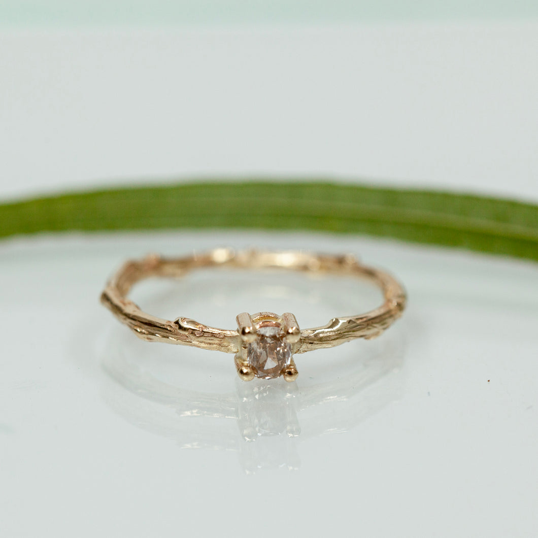 Branch oval champagne ring