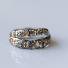 Load image into Gallery viewer, Deep raw silver &amp; gold ring

