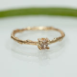 Branch oval champagne ring