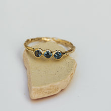 Load image into Gallery viewer, Trio blue Sapphires branch ring
