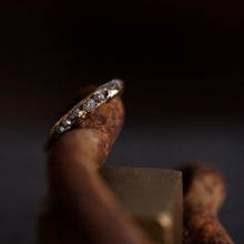 Load image into Gallery viewer, Rough concave ring with raw diamonds
