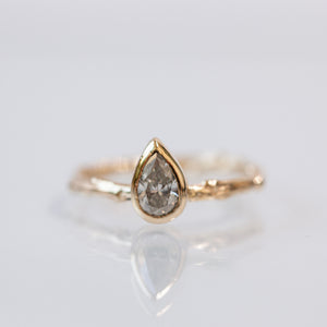 Large champagne pear branch ring