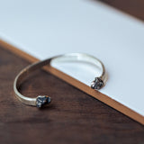 Two sides meteorites bracelet