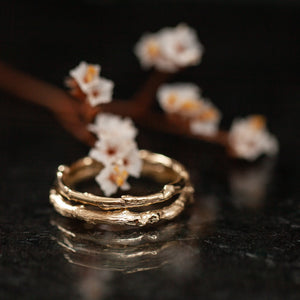 Combo wedding branch rings