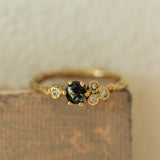 Sapphire cluster gold ring