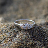 Tri-stone diamond ring