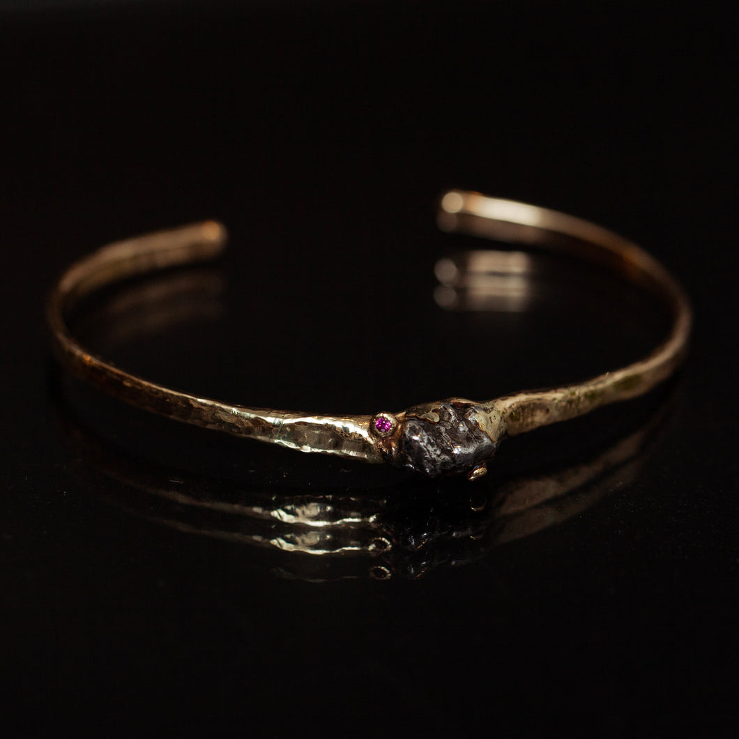 Meteorite & rubies bracelet