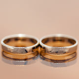 Finger print wedding gold rings