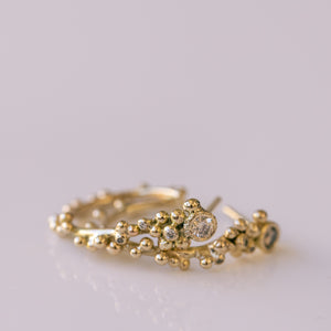 Bubbly open hoop earrings with champagne diamonds