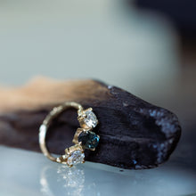 Load image into Gallery viewer, Parti sapphire &amp; diamonds tri-stone ring
