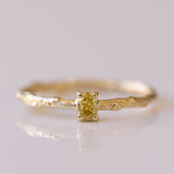 Yellow oval diamond branch ring
