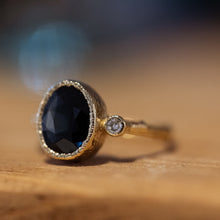 Load image into Gallery viewer, Large oval blue sapphire branch ring
