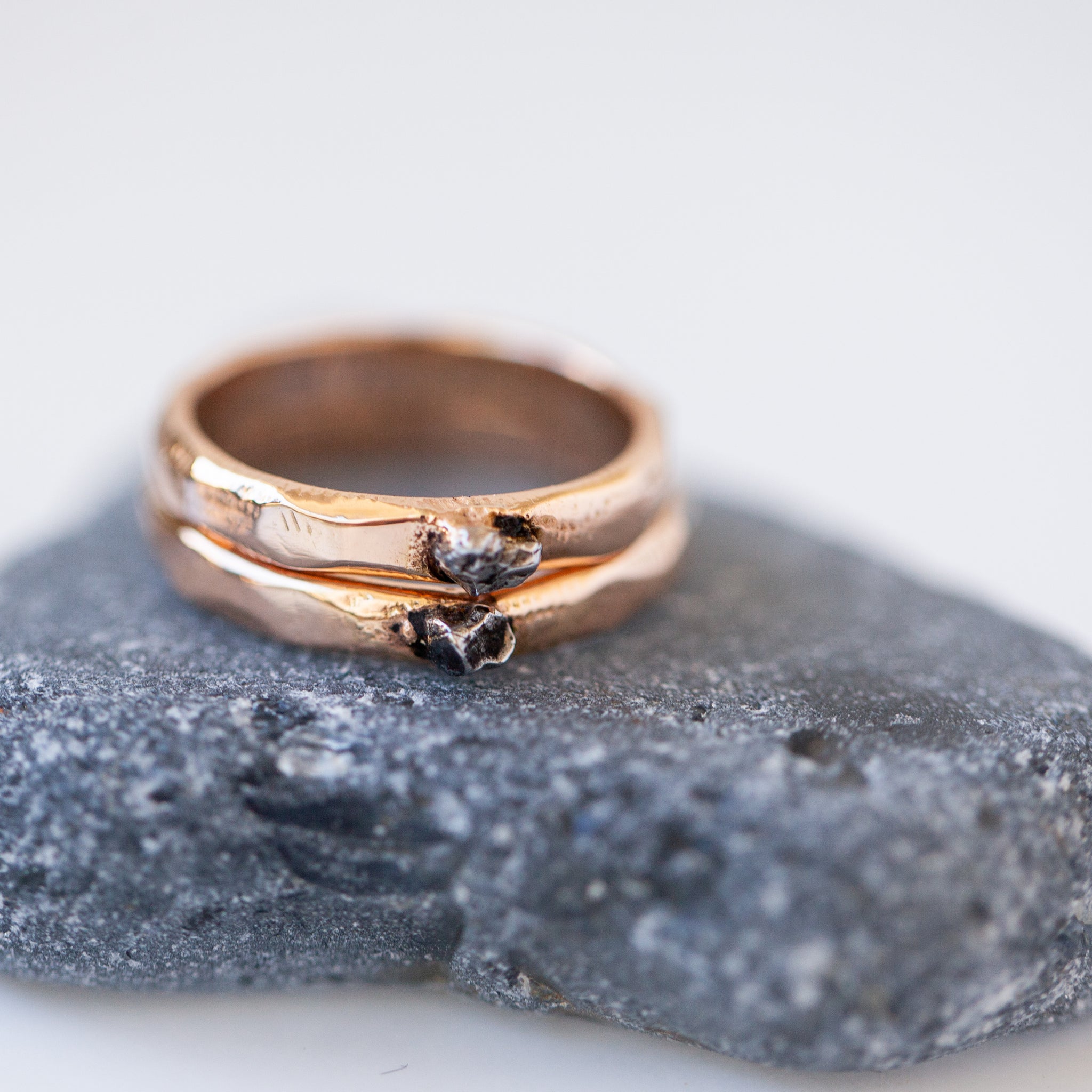 Meteorite on sale ring set