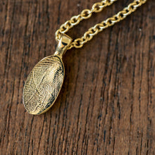 Load image into Gallery viewer, Oval fingerprint gold pendant
