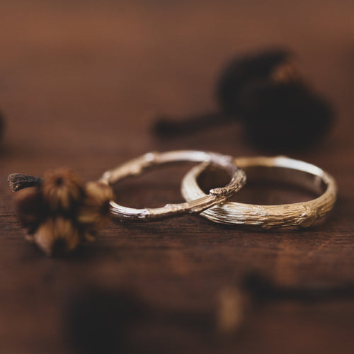 Duo wedding bands trunk & branch