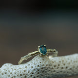 Oval sapphire branch ring