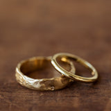 Boulder& thin half round wedding rings
