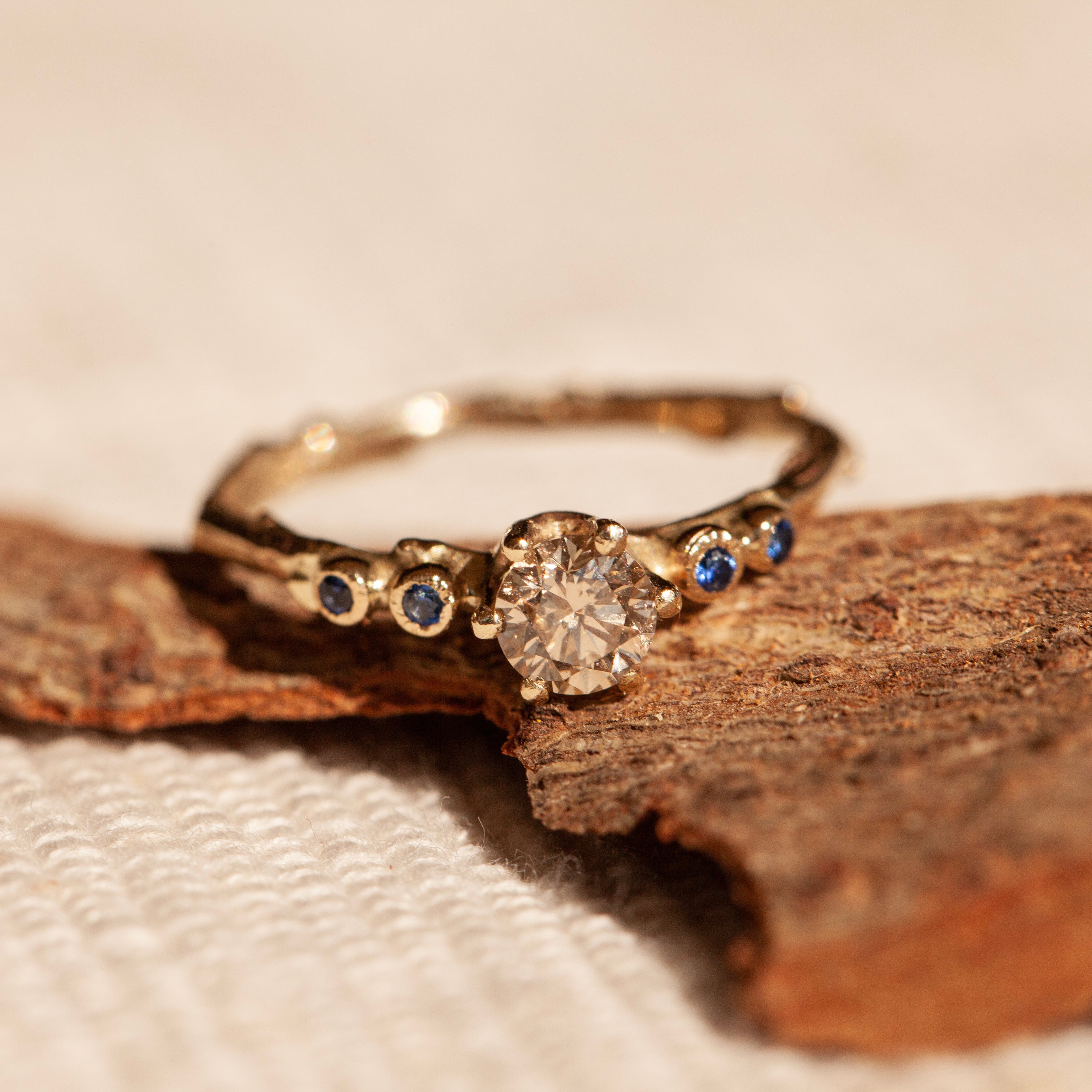 Mystical Sapphires & diamond branch ring