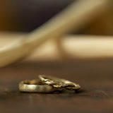 Smooth raw & Twisted branch wedding rings