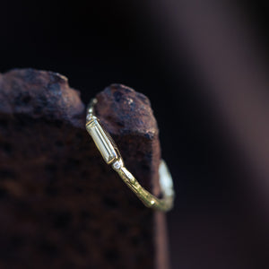 Baguette diamond branch ring