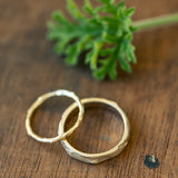 Branch & straight liquid wedding rings