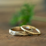 Branch & straight liquid wedding rings