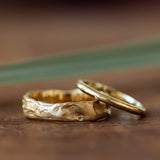 Boulder& thin half round wedding rings
