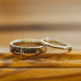 Branch & striped wedding rings