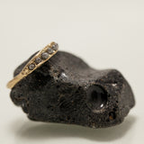 Rough concave ring with deep raw diamonds