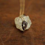 Gold meteorite Necklace with ruby