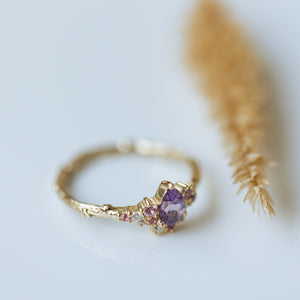 Purple drop cluster branch ring