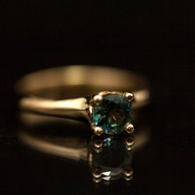 Load image into Gallery viewer, Sapphire gold solitaire ring
