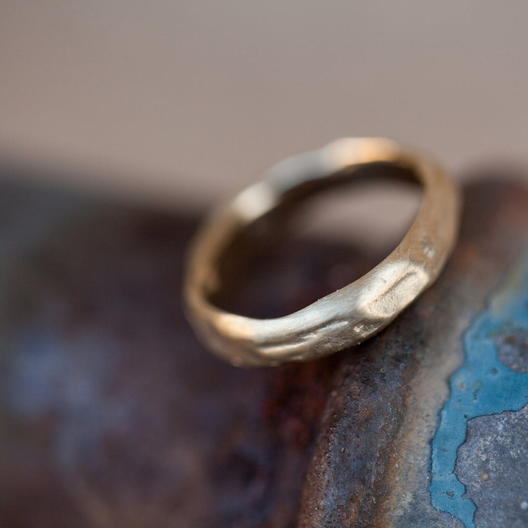 Soft & Thick raw silver ring