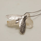 Small Silver Moth necklace