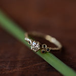 Champagne & black diamonds asymmetric clusler ring