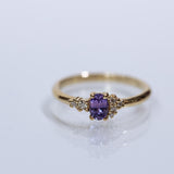 Purple sapphire Spring cluster ring