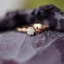 Load image into Gallery viewer, Asymmetric cluster ring with rubies
