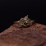 Cluster pear & champagne diamonds ring