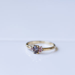 Pink sapphire Spring cluster ring