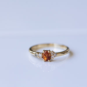 Orange sapphire Spring cluster ring