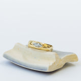 Chubby gold ring with marquise champagne diamond