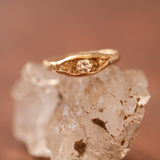 Gold eye concave ring