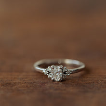 Load image into Gallery viewer, White gold cluster ring with diamonds
