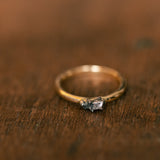 Meteorite engagement ring