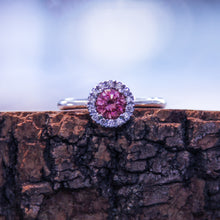 Load image into Gallery viewer, Pink halo diamond ring
