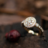 Mother of halo diamond ring